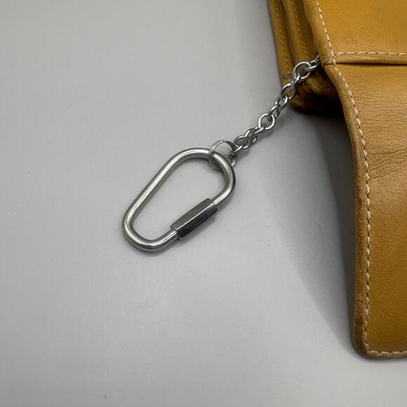 VTG Coach Leatherware Wallet Cardholder Tan Zip Trifold Carabiner  Y2K - Picture 14 of 16